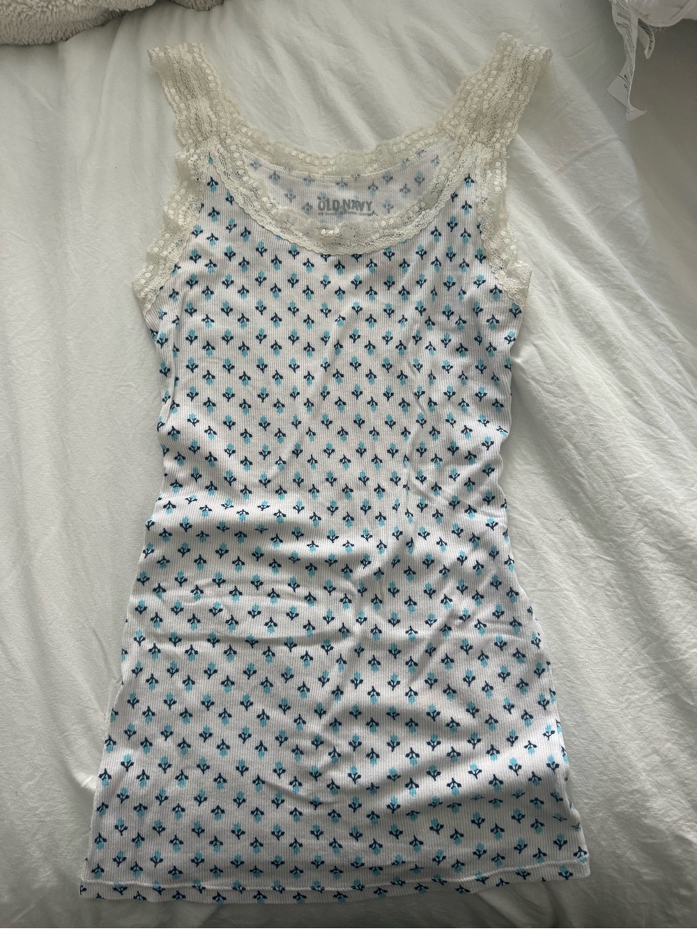 Old Navy Ribbed Tank with Lace Detailing